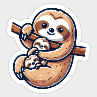 Sloth Mom Embrace Sticker